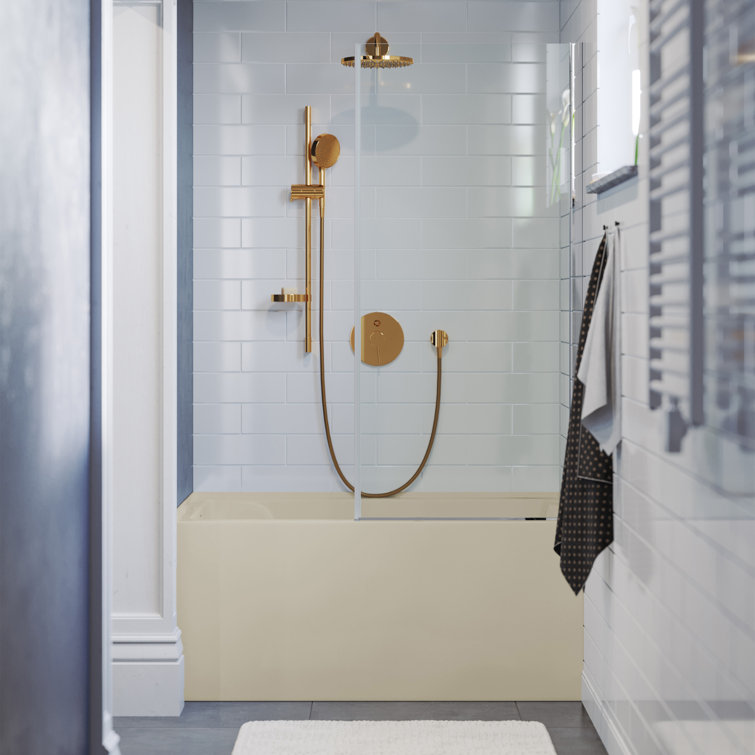 32" White Acrylic Alcove Bathtub with Apron