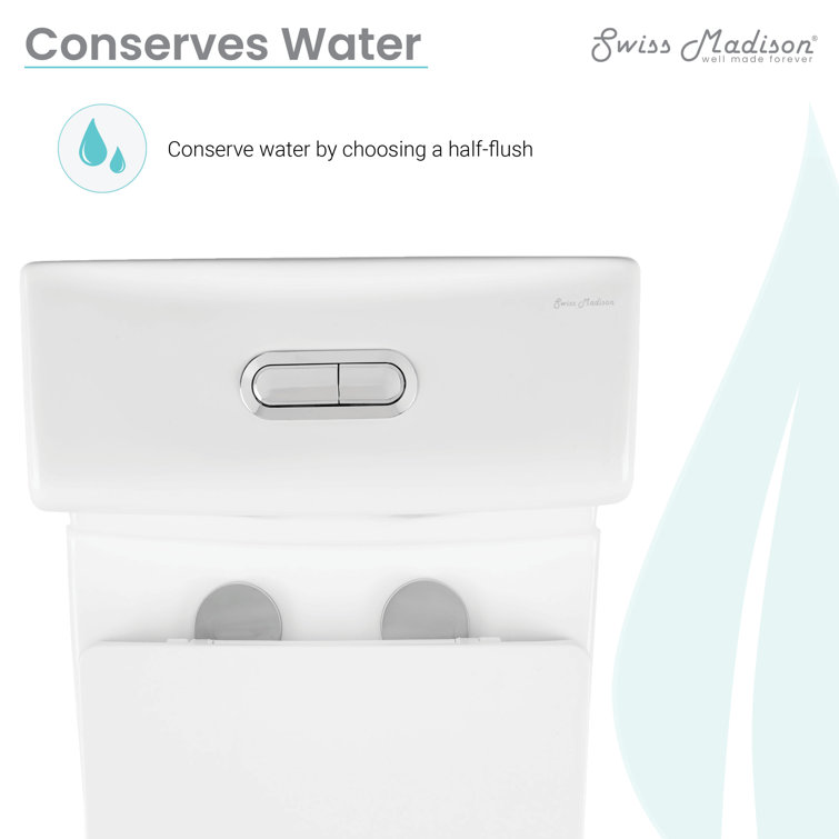 Hugo White Ceramic Elongated Dual Flush Toilet