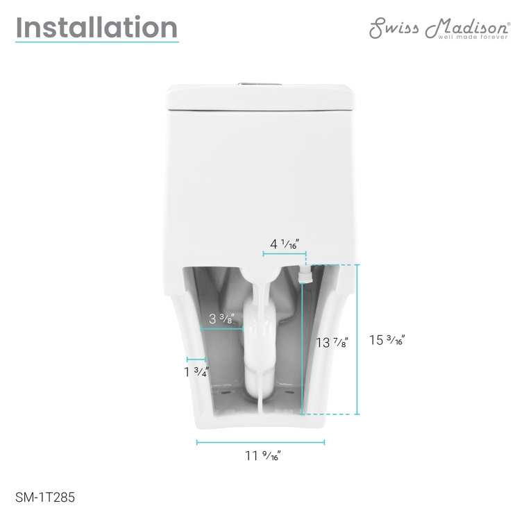 Hugo White Ceramic Elongated Dual Flush Toilet