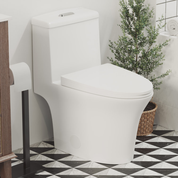 Hugo White Ceramic Elongated Dual Flush Toilet