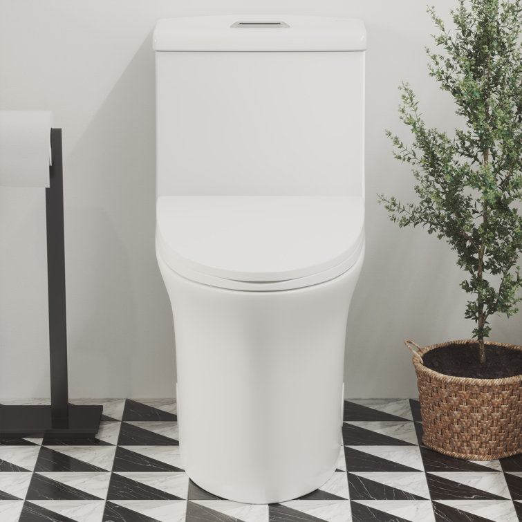 Hugo White Ceramic Elongated Dual Flush Toilet