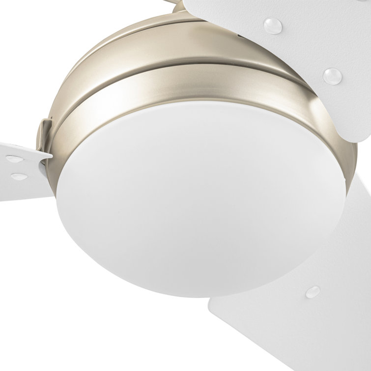 Champagne 52 Inch Modern Ceiling Fan with LED Light and Remote