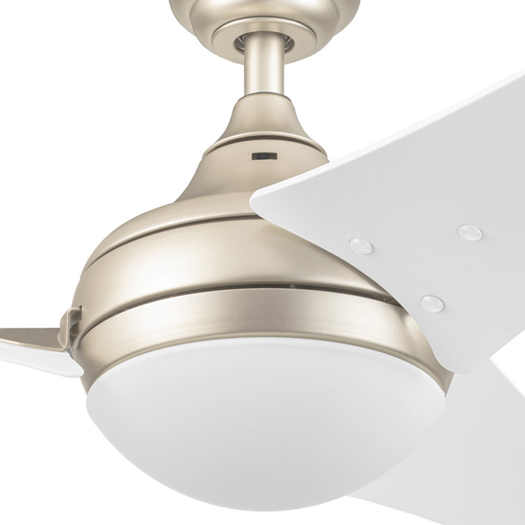Champagne 52 Inch Modern Ceiling Fan with LED Light and Remote