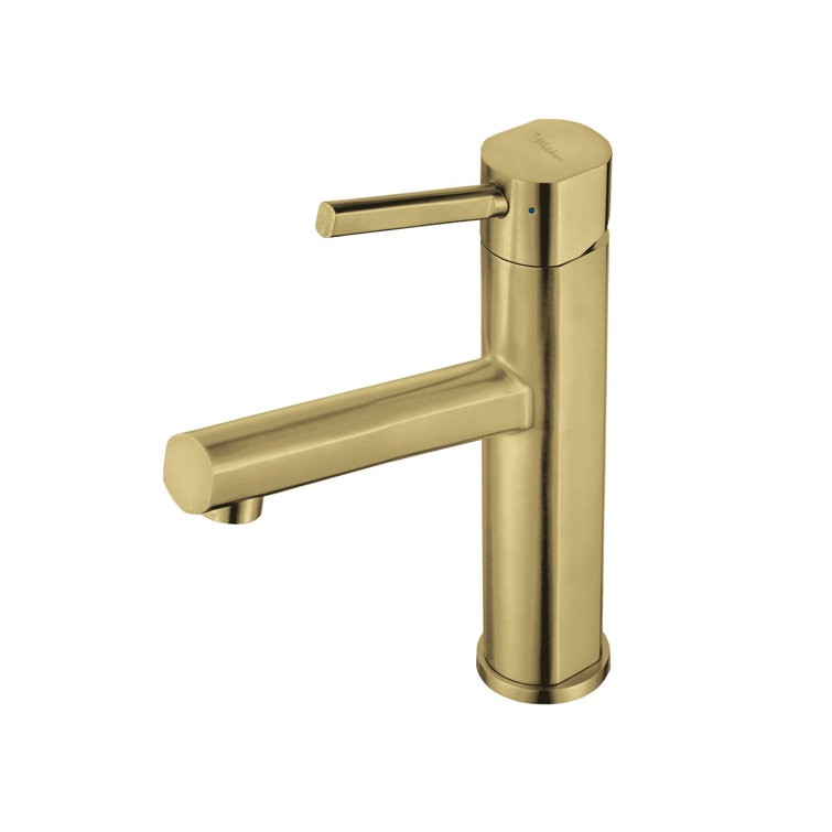 Brushed Brass Stainless Steel Single Lever Bathroom Faucet