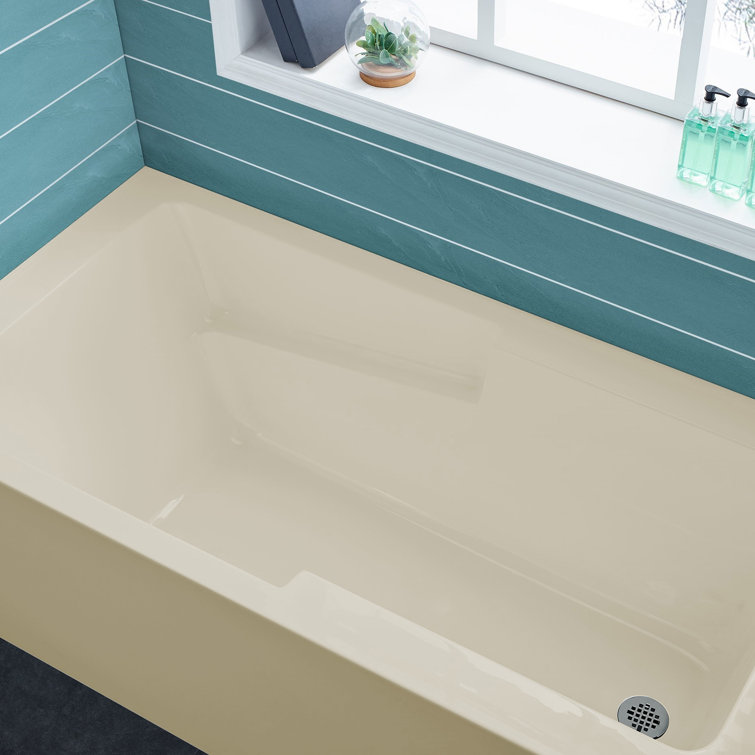 Voltaire Bisque Acrylic 54" x 30" Alcove Bathtub with Apron