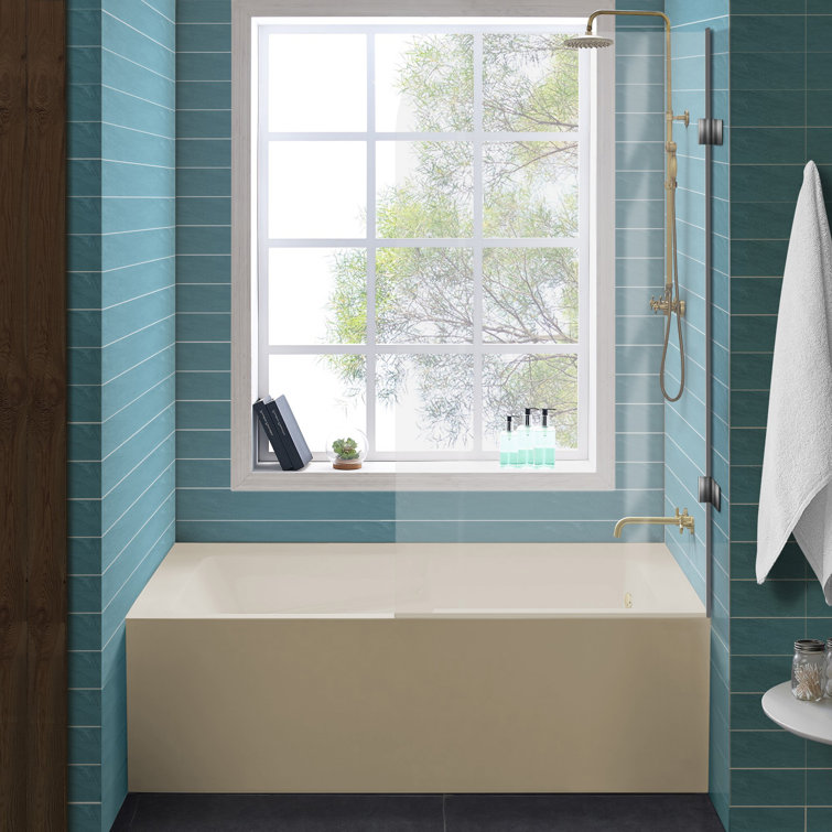 Voltaire Bisque Acrylic 54" x 30" Alcove Bathtub with Apron