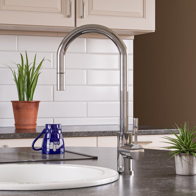 Polished Stainless Steel Pull Down Kitchen Faucet with Spray
