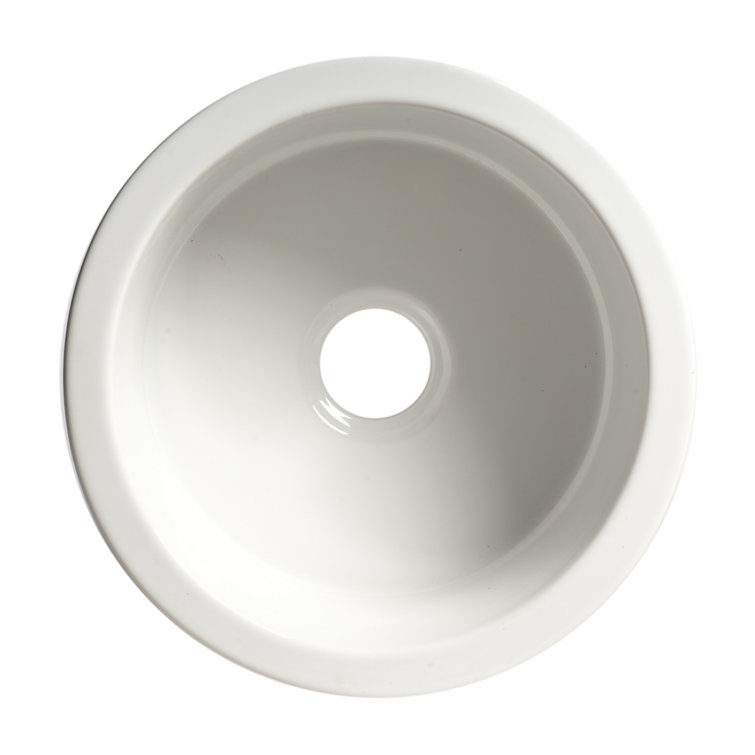 18.5'' Round White Fireclay Undermount Kitchen Sink