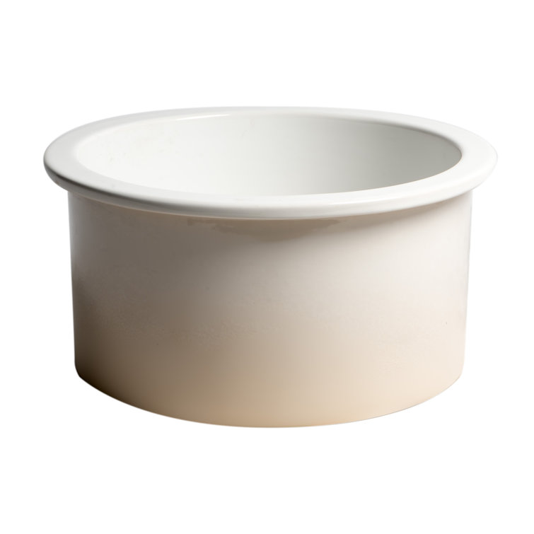 18.5'' Round White Fireclay Undermount Kitchen Sink