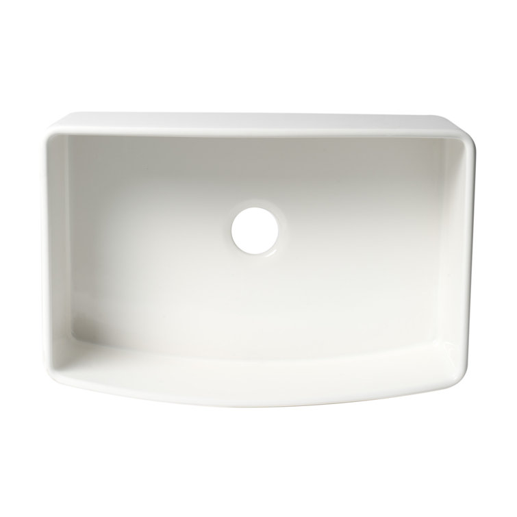 Alfi Brand ABFC3020-W 30'' L Flush Single Bowl Fireclay Kitchen Sink