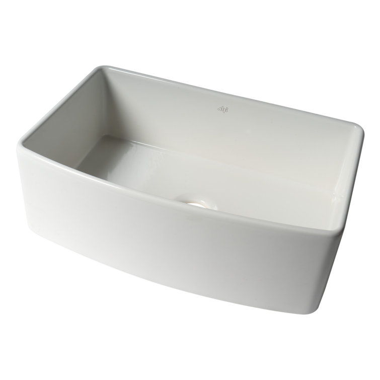 Alfi Brand ABFC3020-W 30'' L Flush Single Bowl Fireclay Kitchen Sink