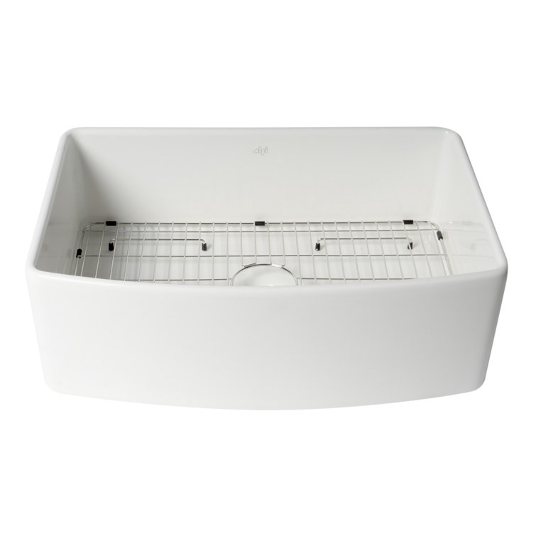 Alfi Brand ABFC3020-W 30'' L Flush Single Bowl Fireclay Kitchen Sink