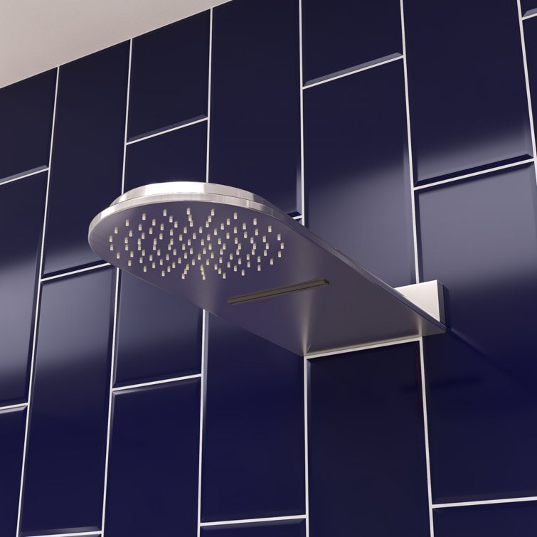 Brushed Nickel Square Wall-Mounted Rain Shower Head