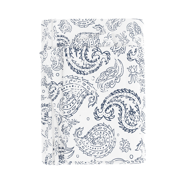 Light Gray Paisley Microfiber Queen Duvet Cover Set