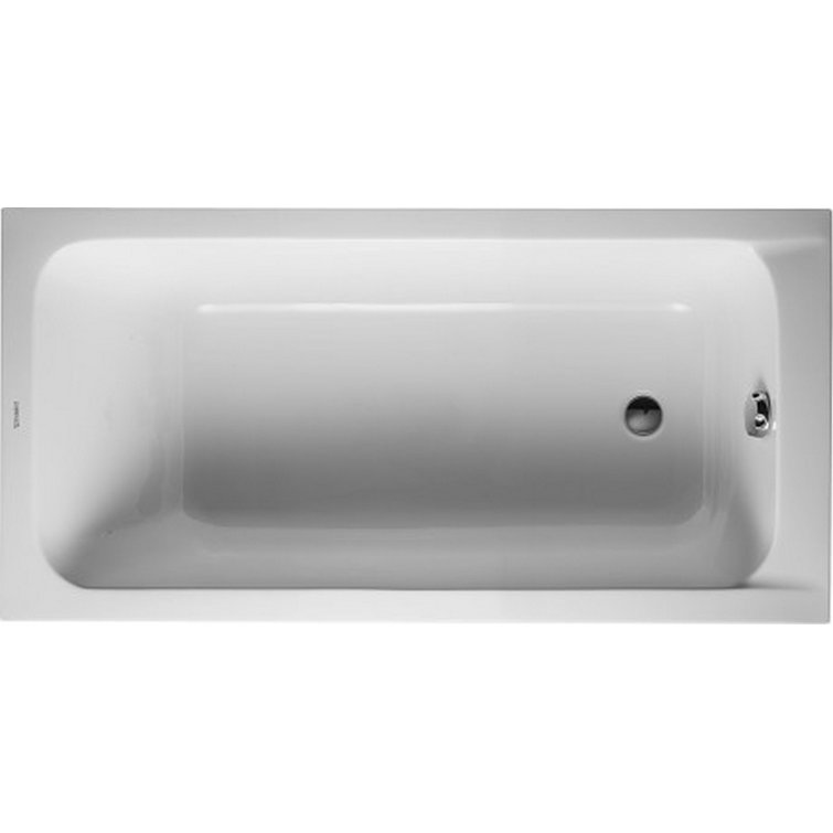 White Acrylic Rectangular Drop-In Soaking Bathtub, 59 x 30 Inches