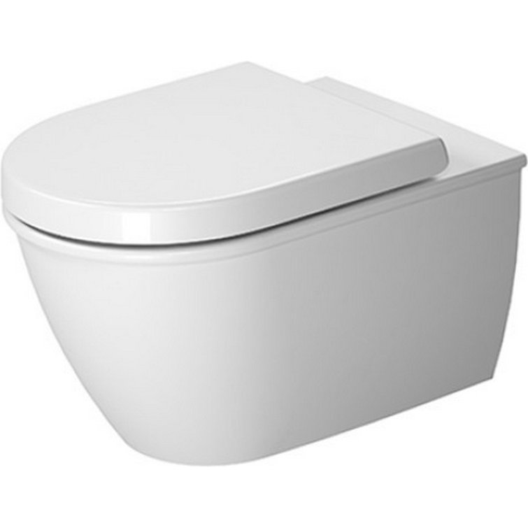 White Ceramic Wall-Mounted Dual Flush Elongated Toilet