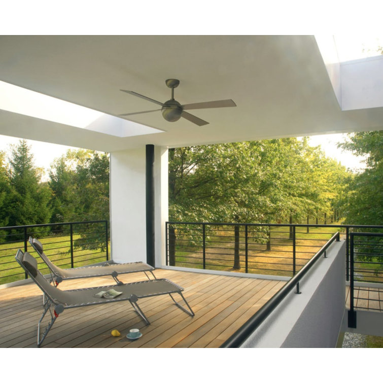 Brushed Aluminum 52'' 4-Blade Ceiling Fan with Remote