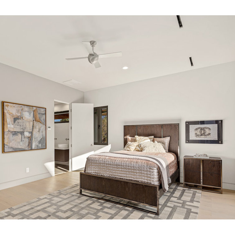 Brushed Aluminum 52'' 4-Blade Ceiling Fan with Remote