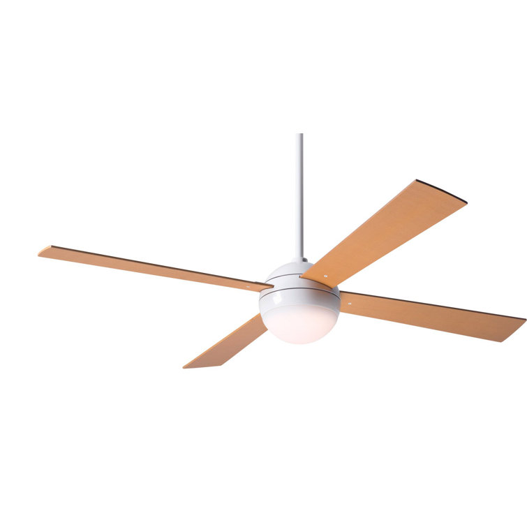Gloss White 52'' Ceiling Fan with Aluminum Blades and Remote