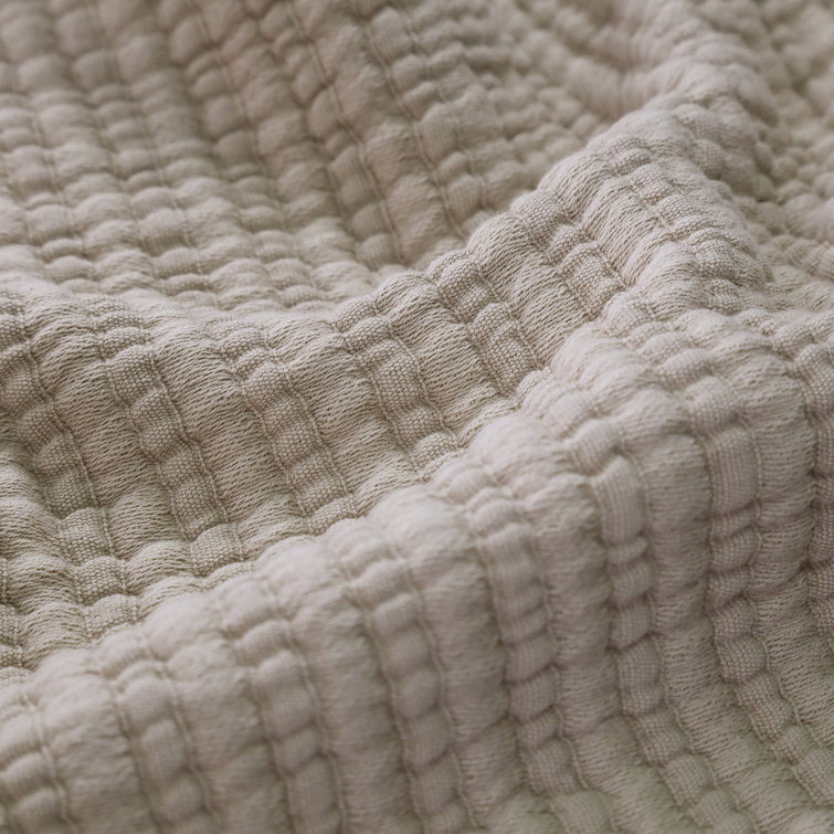 Chatham Natural King Cotton Matelasse Coverlet with Linear Ribbed Design