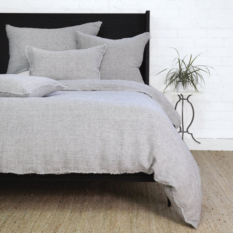 Terra Cotta Linen Euro Sham with Frayed Edges
