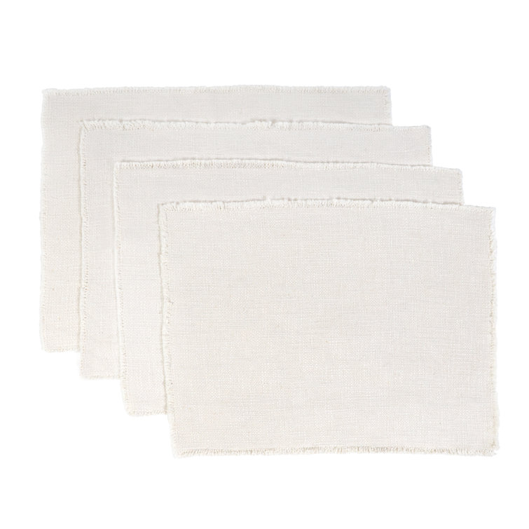 Ivory Cotton Linen Rectangle Placemats Set of 4