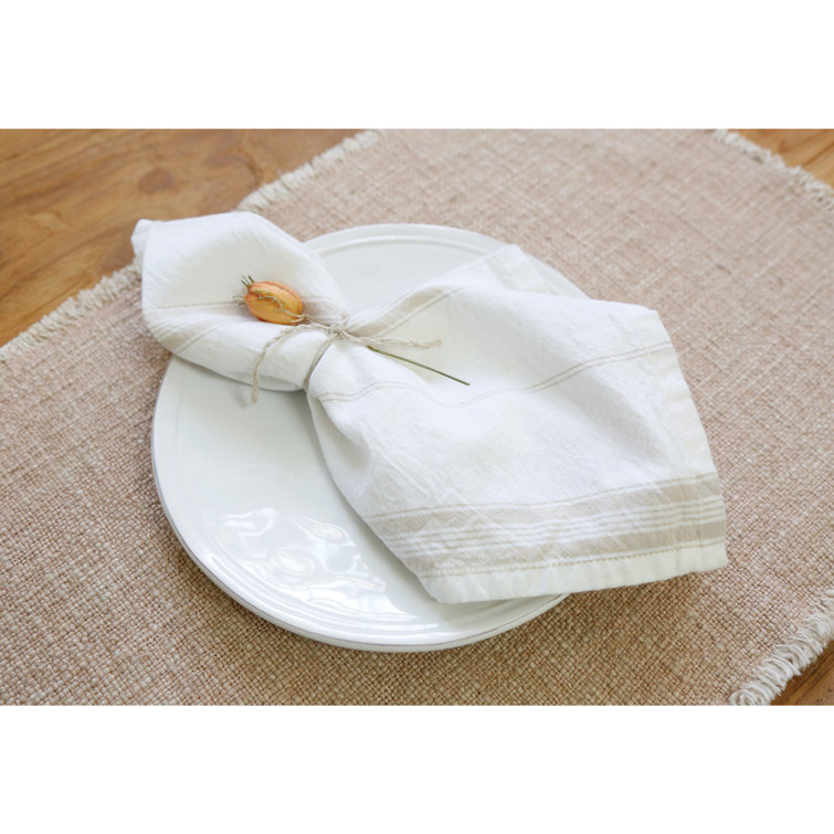 Ivory Cotton Linen Rectangle Placemats Set of 4