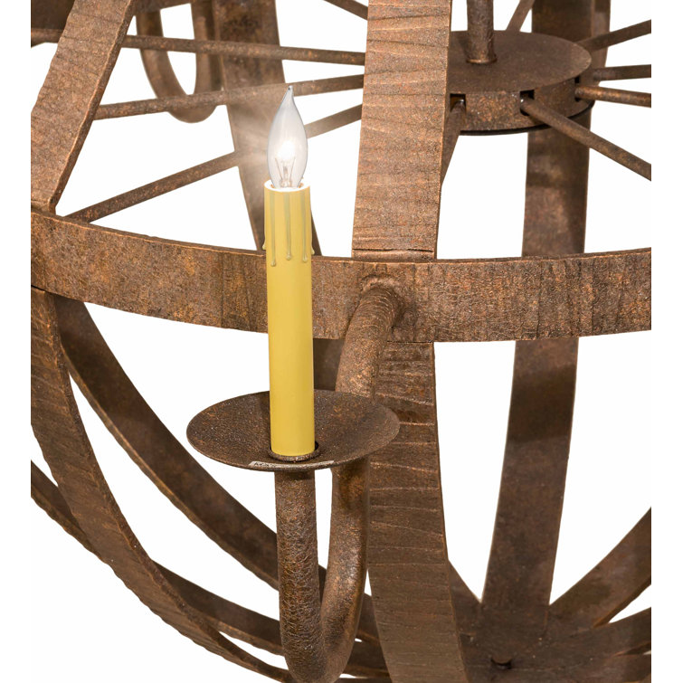 54" Chocolate Finish 10-Light Rustic Empire Chandelier