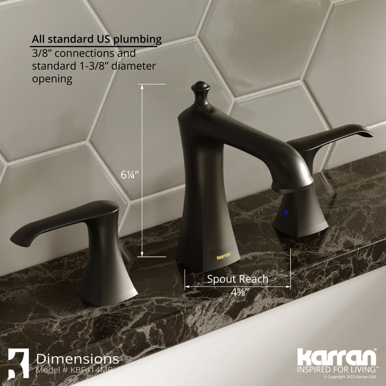 Woodburn Matte Black 2-Handle Widespread Bathroom Faucet