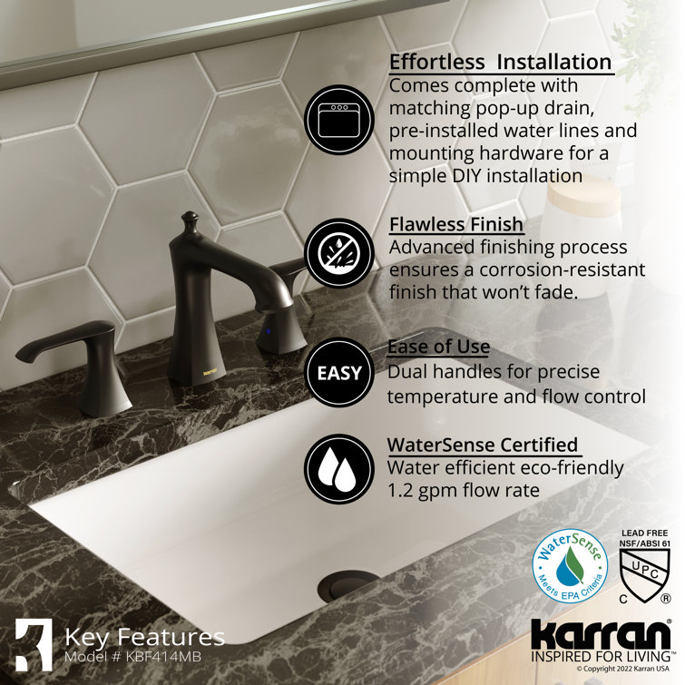 Woodburn Matte Black 2-Handle Widespread Bathroom Faucet