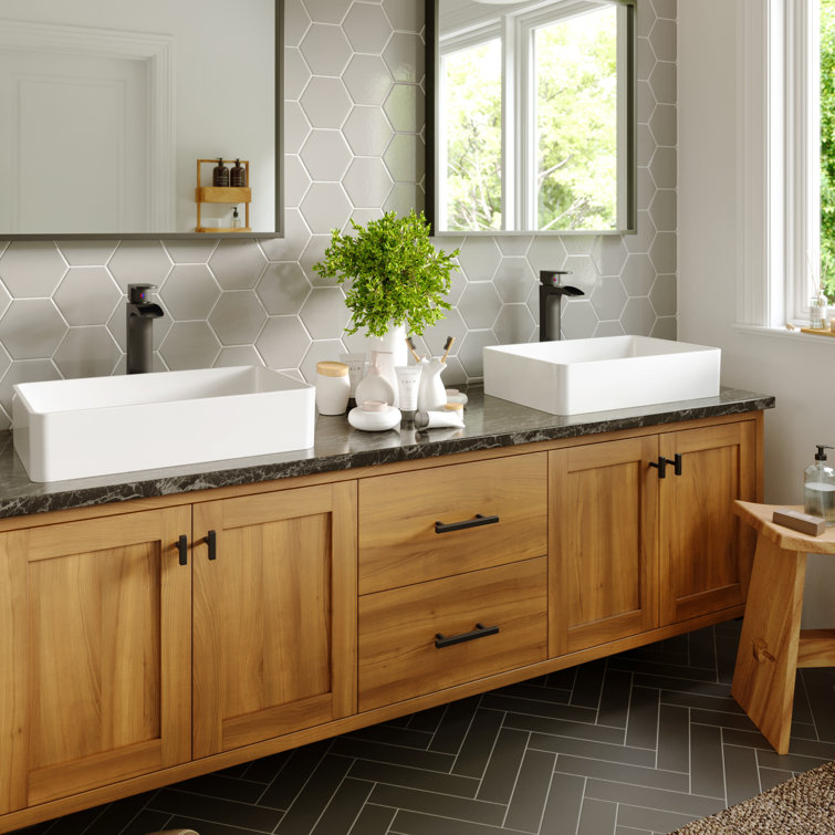 Matte Black Single-Handle Vessel Bathroom Faucet with Drain Assembly