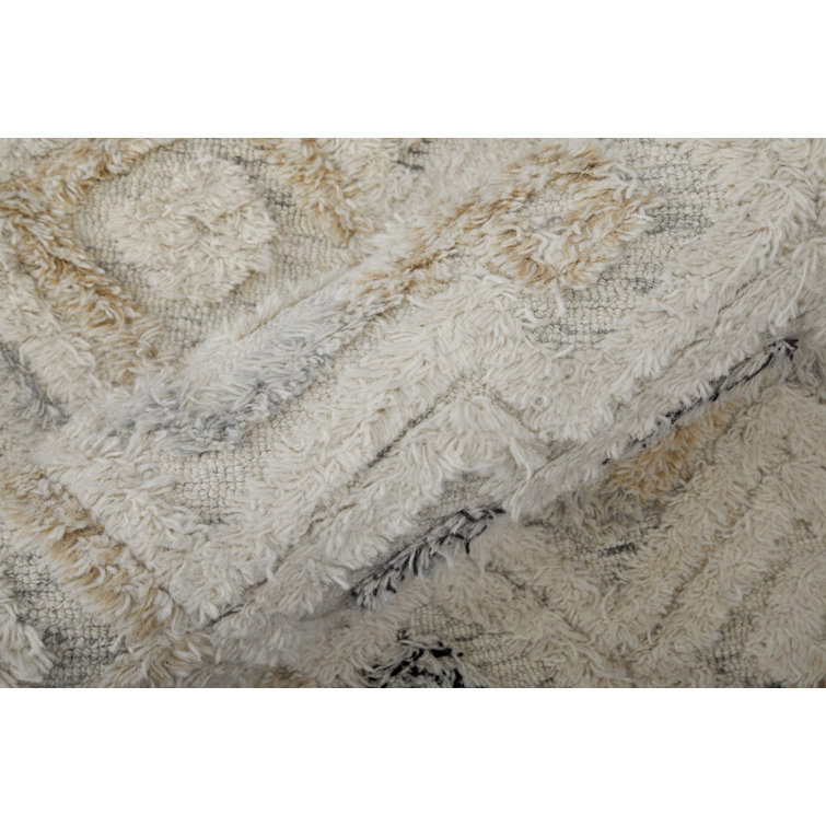 Nomadic Diamond Pale Blue Hand-Tufted Wool Area Rug - 2' x 3'