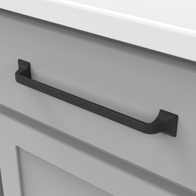 Forge Black Iron Cabinet Drawer Pulls with Mounting Hardware