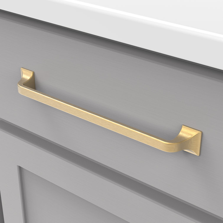 Brushed Golden Brass 8-13/16" Modern Cabinet Handles