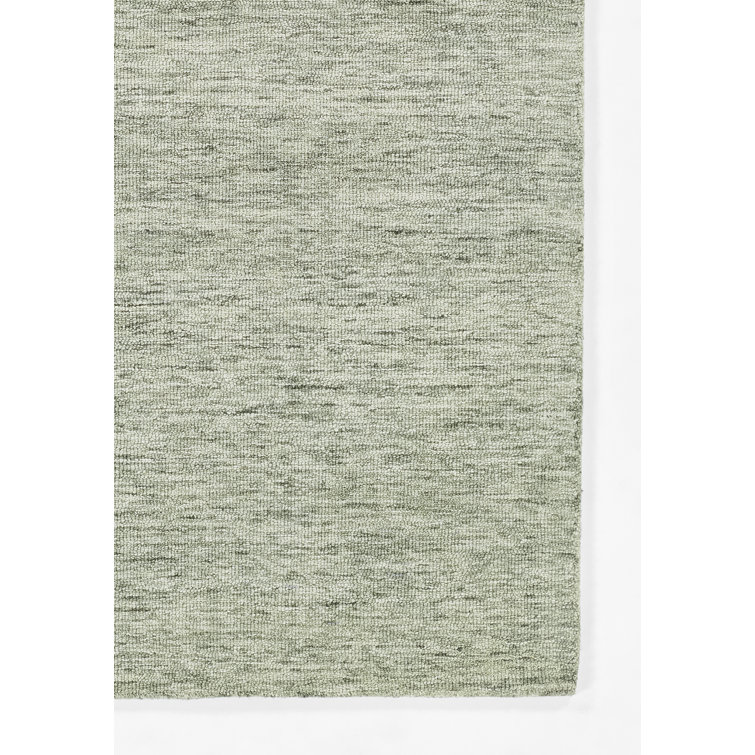Sage Green Hand-Tufted Wool Rectangular Rug 2' x 3'