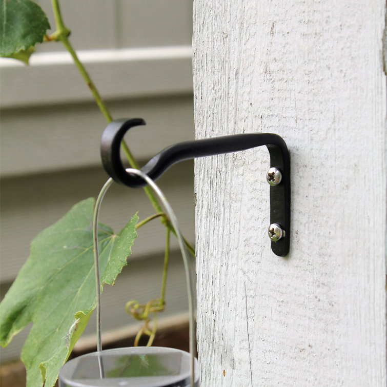 Black Powder Coated Wrought Iron Trellis Wall Brackets Set of 4