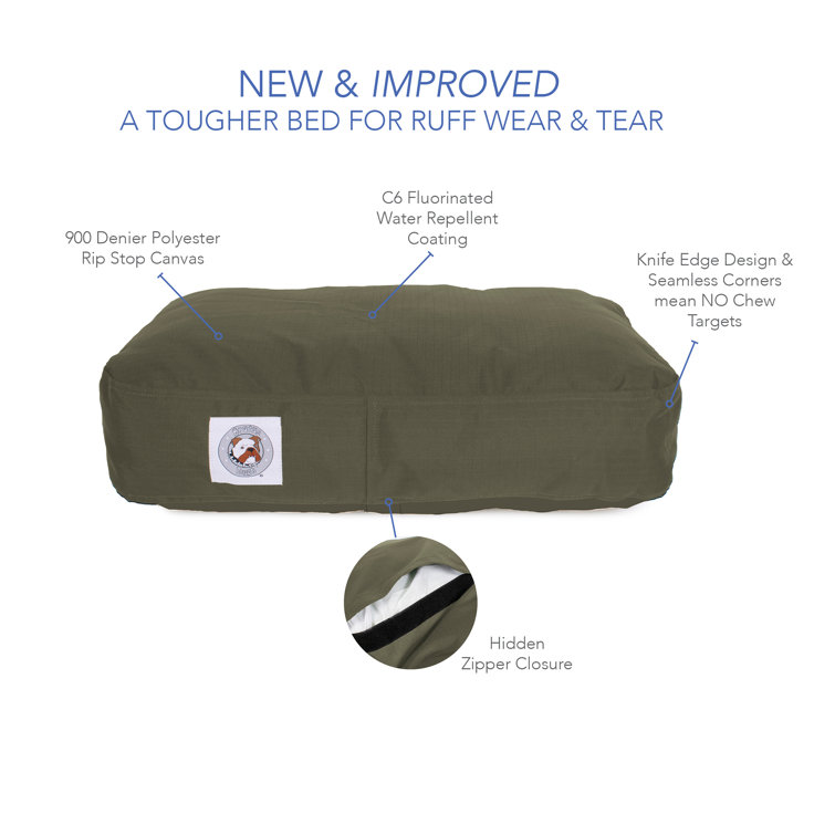 X-Large Olive Orthopedic Waterproof Chew Resistant Pet Bed