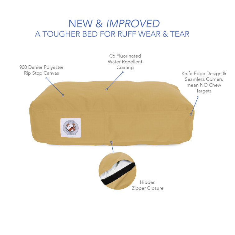 Small Tan Waterproof Chew Resistant Outdoor Pet Bed