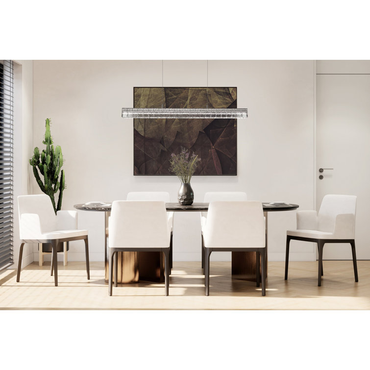 Asscher 48" Novel Brass LED Island Pendant with Clear Glass