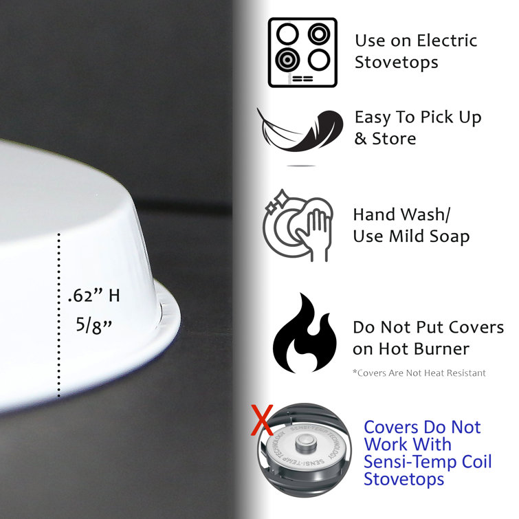 Black Granite Tin Electric Stove Burner Covers Set of 4