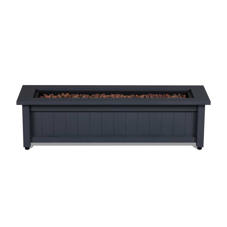 Gray 50" Steel Rectangle Propane Fire Pit Table