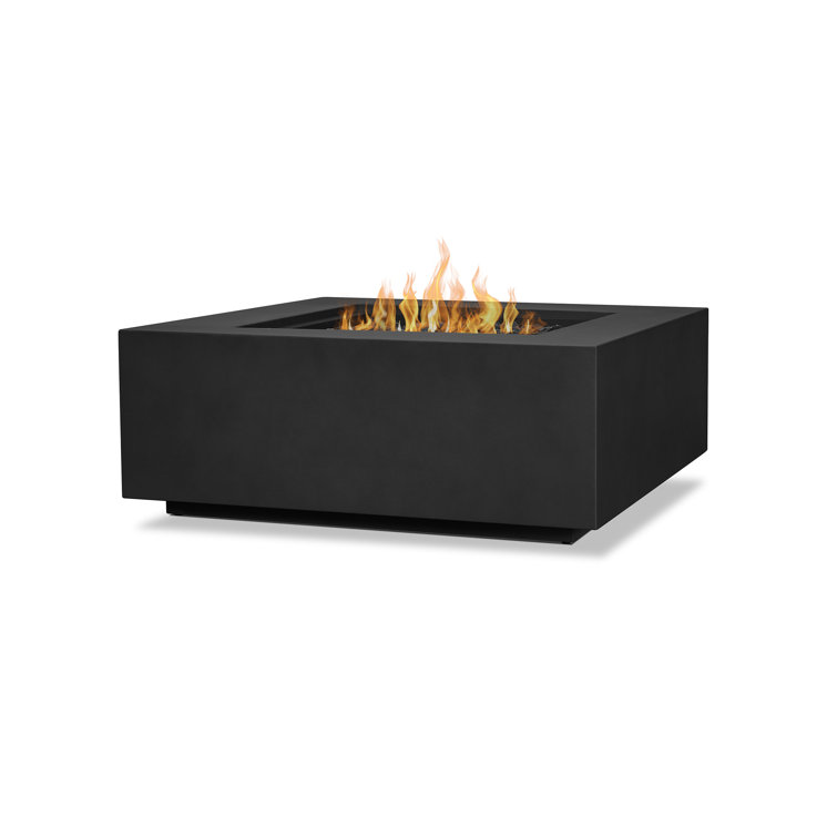 Aegean Black Powder-Coated Steel Gas Fire Pit Table