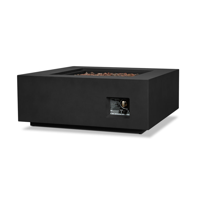 Aegean Black Powder-Coated Steel Gas Fire Pit Table