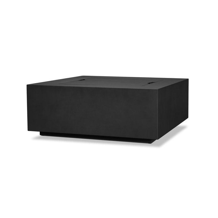 Aegean Black Powder-Coated Steel Gas Fire Pit Table