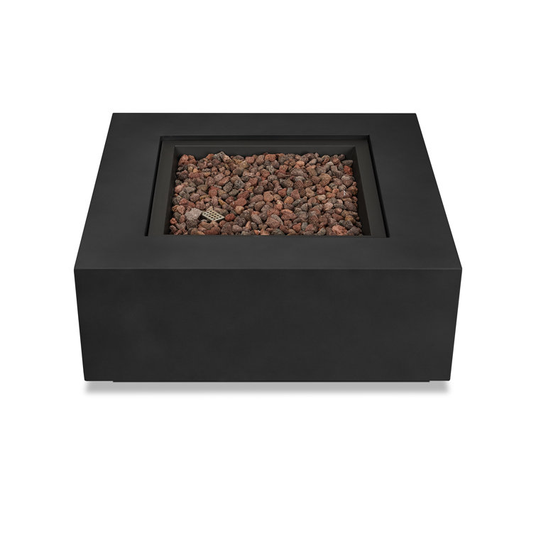 Aegean Black Powder-Coated Steel Gas Fire Pit Table