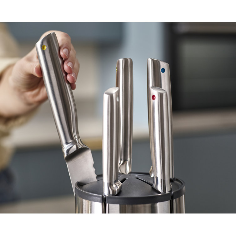 Joseph Joseph Elevate Steel 5-Piece Knife Set with Stainless Steel Carousel