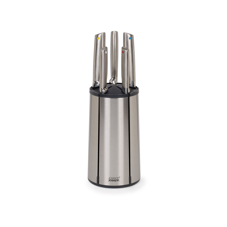 Joseph Joseph Elevate Steel 5-Piece Knife Set with Stainless Steel Carousel