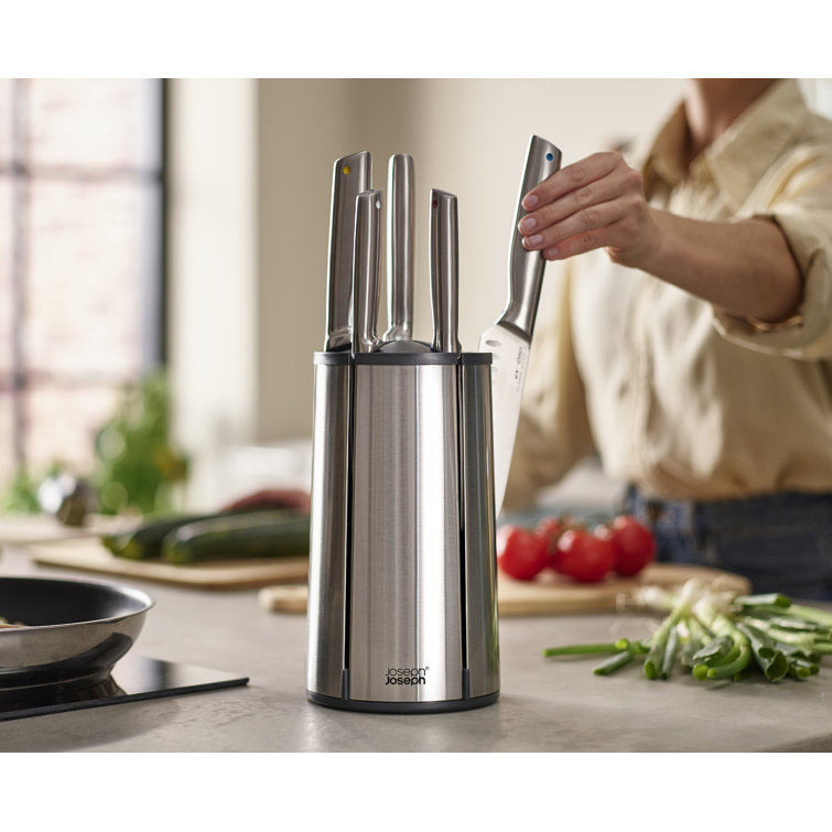 Joseph Joseph Elevate Steel 5-Piece Knife Set with Stainless Steel Carousel