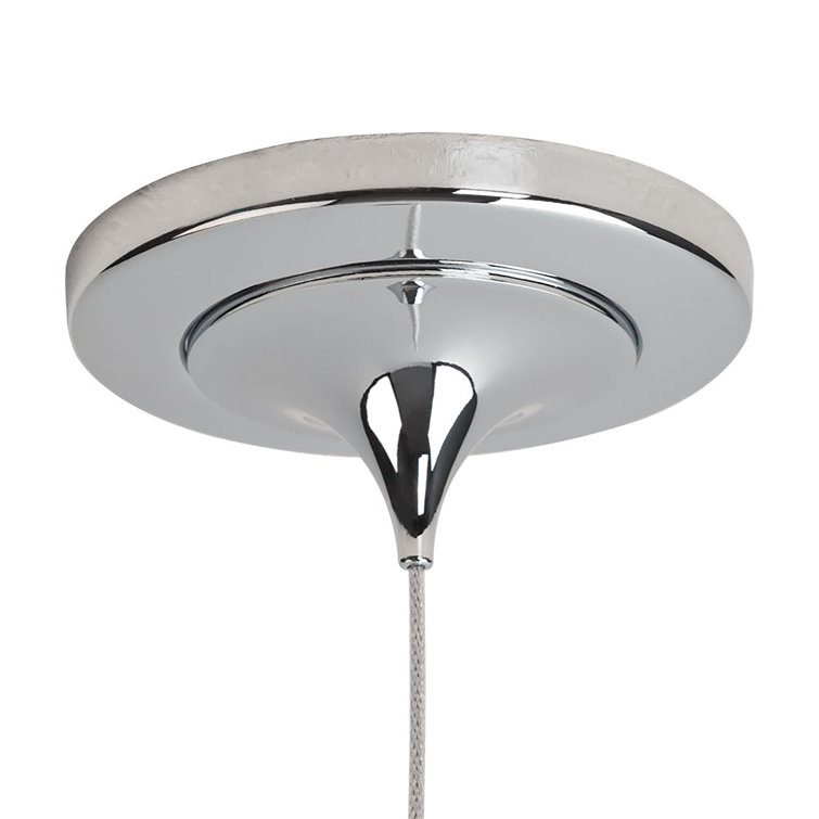 Aria Chrome Blue Mini Jar LED Pendant with Mouth-Blown Glass