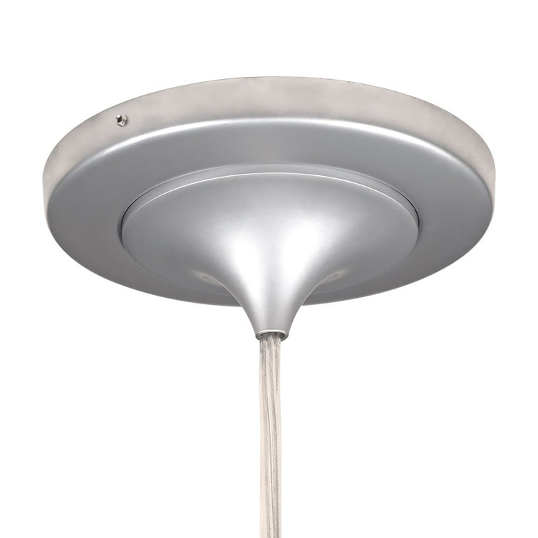 Zara Matte Chrome 1-Light Mini Pendant with Red Artisan Glass